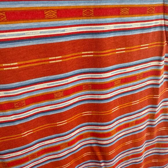 Panhandle Aztec Themed Striped Lightweight Round Neck Cotton Blend Tank Top Sz L - Picture 3 of 5